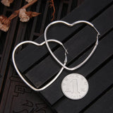 Geometric Hoop Earrings for Women Exaggerated Big Size 925 Silver Brincos