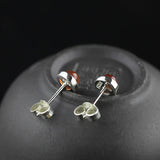 925 Silver Stud Earrings Corundum Jade Brincos Gems E1498