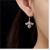 Thai Silver Vivid Bees Earrings for Women 925 Solid Silver Fine Jewelry