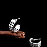 Thai Silver Link Chains Studs Earrings 925 Sterling Silver Women's Jewelry