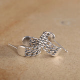 Thai Silver Link Chains Studs Earrings 925 Sterling Silver Women's Jewelry