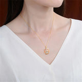 Tiger Head Pendant Women Natural Gemstones Jade Animals Necklaces 925 Silver