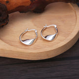 Twisted 925 Sterling Silver Hoop Earrings for Women