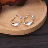 Twisted 925 Sterling Silver Hoop Earrings for Women