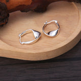 Twisted 925 Sterling Silver Hoop Earrings for Women