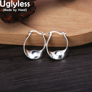 Twisted 925 Sterling Silver Hoop Earrings for Women