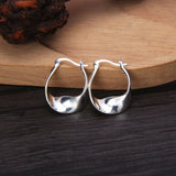 Twisted 925 Sterling Silver Hoop Earrings for Women