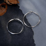 925 Sterling Silver Twisted Hoop Earrings for Women