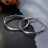 925 Sterling Silver Twisted Hoop Earrings for Women