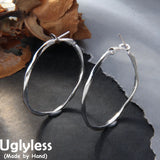 925 Sterling Silver Twisted Hoop Earrings for Women