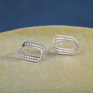 Thai Silver Hollow Stud Earrings 925 Sterling Silver