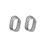 Thai Silver Hollow Stud Earrings 925 Sterling Silver