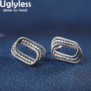 Thai Silver Hollow Stud Earrings 925 Sterling Silver