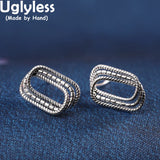 Thai Silver Hollow Stud Earrings 925 Sterling Silver