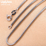 Unisex Silver Chains Necklace 1.6MM Solid 925 Silver Jewelry Accessory