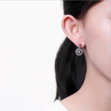 Vintage Thai Silver Exotic Earrings 925 Silver Agate Lapis Jewelry