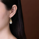 Nature Jade Agate Emerald Hollow Vines Earrings