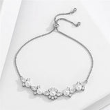 Uilz Pearl Flower Bracelet for Women Silver Adjustable Temperament Bracelet