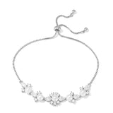 Uilz Pearl Flower Bracelet for Women Silver Adjustable Temperament Bracelet