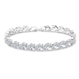 Uilz Charm Leaf Bracelet Cubic Zircon Wedding Party