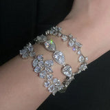 Uilz Charm Leaf Bracelet Cubic Zircon Wedding Party