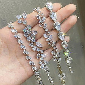 Uilz Charm Leaf Bracelet Cubic Zircon Wedding Party