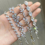 Uilz Charm Leaf Bracelet Cubic Zircon Wedding Party