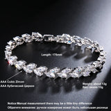 Uilz Charm Leaf Bracelet Cubic Zircon Wedding Party