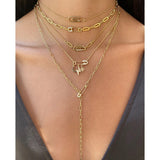 Dainty Safety Pin CZ Necklace for Women