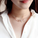 Dainty Safety Pin CZ Necklace for Women