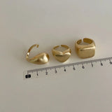 Irregular Brushed Love Heart Shaped Open Rings for Women Girls