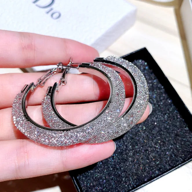 Uilz Korea Women Temperament Hoop Round Earrings 