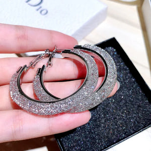 Uilz Korea Women Temperament Hoop Round Earrings 
