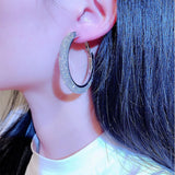 Uilz Korea Women Temperament Hoop Round Earrings 