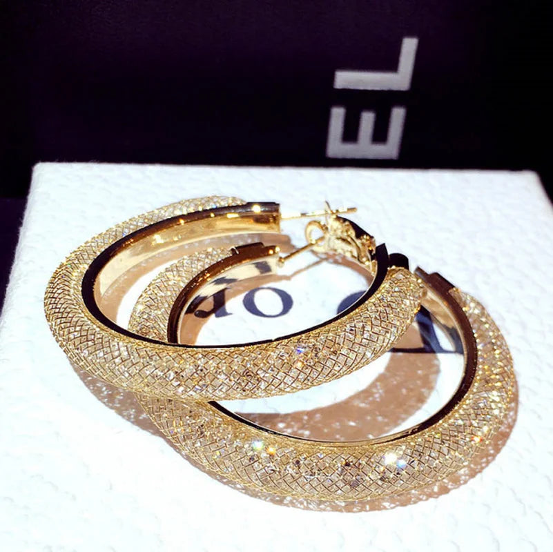 Uilz Korea Women Temperament Hoop Round Earrings 