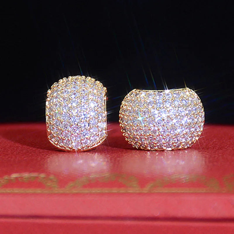 Crystal Small Hoop Earrings Micro Pave Zircon Ear Rings for Women