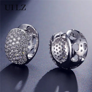 Small Round Hoop Earrings Zircon Hoop Earrings Crystal Wedding Jewelry