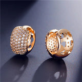 Small Round Hoop Earrings Zircon Hoop Earrings Crystal Wedding Jewelry