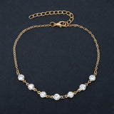 Uilz Summer Cz Silver Chain Women Anklet Bohemian Pendant Beach Jewelry