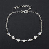 Uilz Summer Cz Silver Chain Women Anklet Bohemian Pendant Beach Jewelry