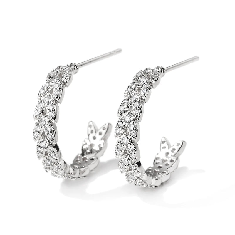 Uilz Micro-set Zircon Hoop Earrings Female for Women