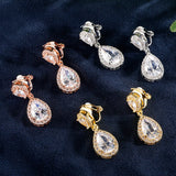 Zircons Classic Water Drop CZ Bridal Earrings UE091