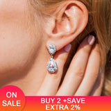 Zircons Classic Water Drop CZ Bridal Earrings UE091