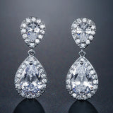Zircons Classic Water Drop CZ Bridal Earrings UE091
