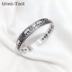 Uini-Tail 925 Tibetan Silver Elephant Bracelet Ethnic Jewelry
