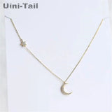 925 Tibetan Silver Wind Moon Stars Micro-Inlaid Necklace
