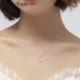 925 Tibetan Silver Wind Moon Stars Micro-Inlaid Necklace