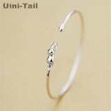 925 Tibetan Silver Cat Bracelet Adjustable