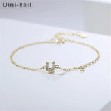 Tibetan Silver Letter U Bracelet - High Jewelry
