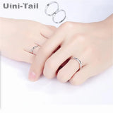 Uini-Tail 925 Silver Sun Moon Couple Open Ring Sun Moon Jewelry
